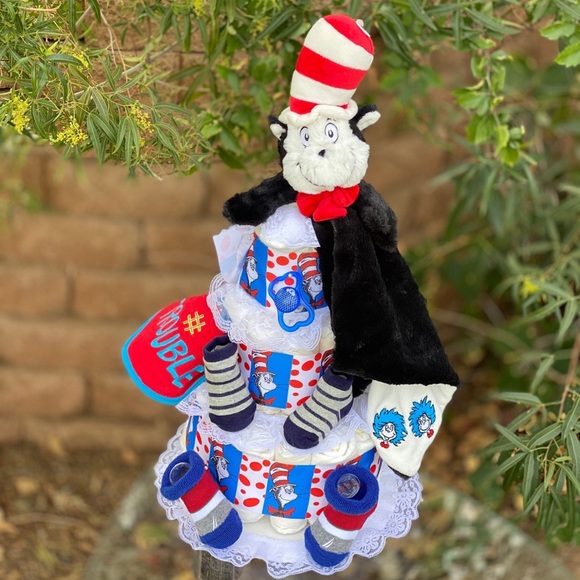 Dr Seuss Cat in the Hat Diaper Cake